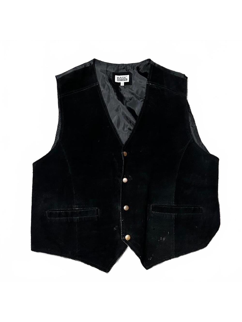 Vintage Basic Editions Leather Suede Vest Size L